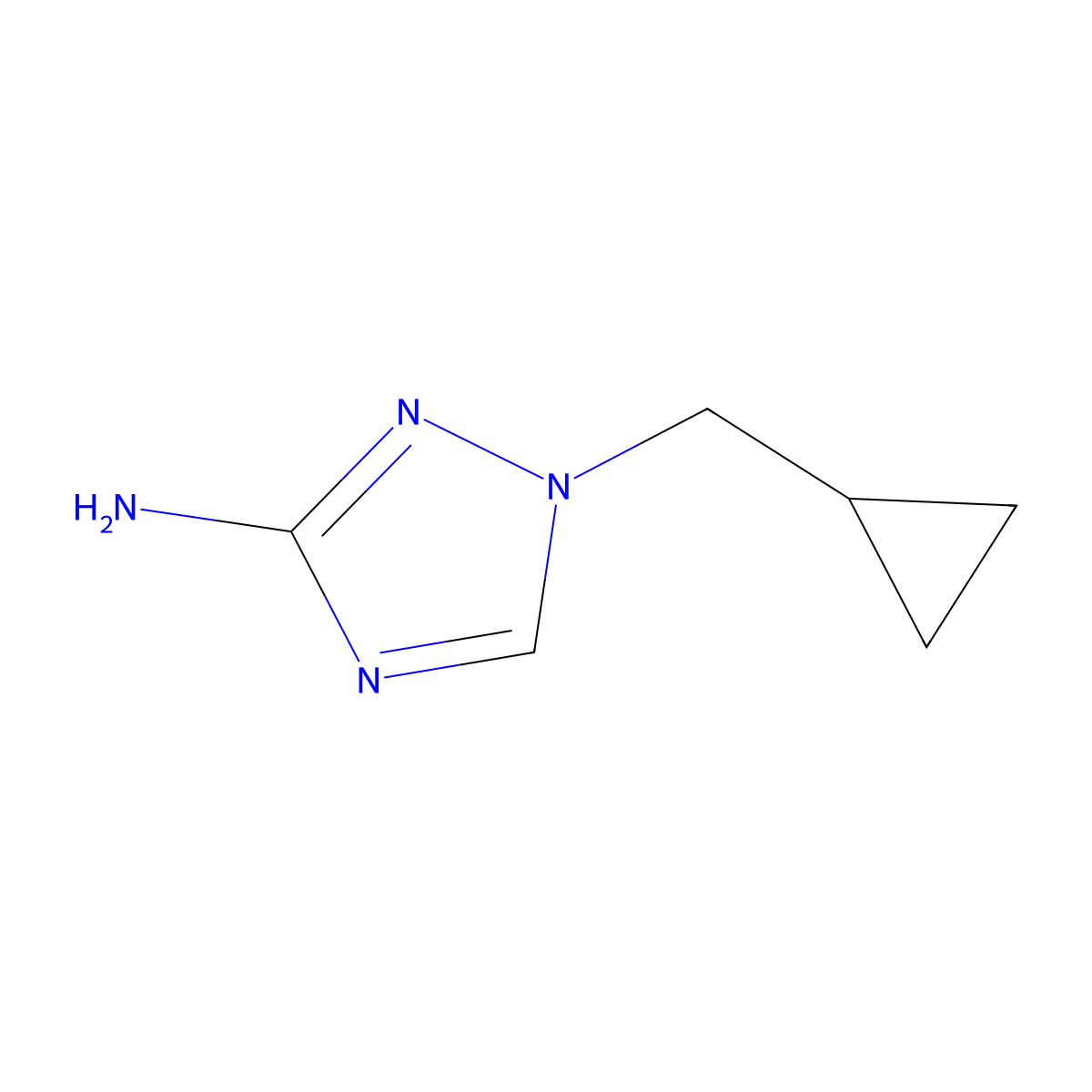 1-(Cyclopropylmethyl)-1H-1,2,4-triazol-3-amine molecular structure, CAS 1183758-22-6