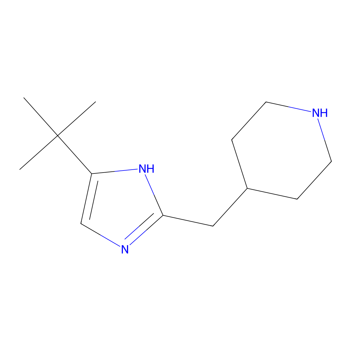 4-[(5-tert-butyl-1H-imidazol-2-yl)methyl]piperidine molecular structure, CAS 1183758-64-6