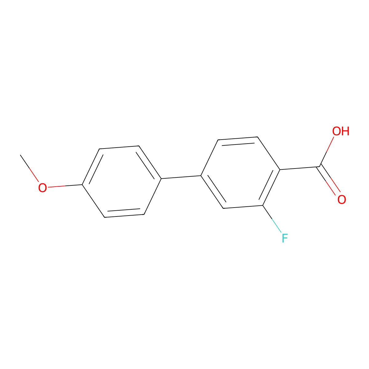 2-Fluoro-4-(4-methoxyphenyl)benzoic acid molecular structure, CAS 1183759-96-7