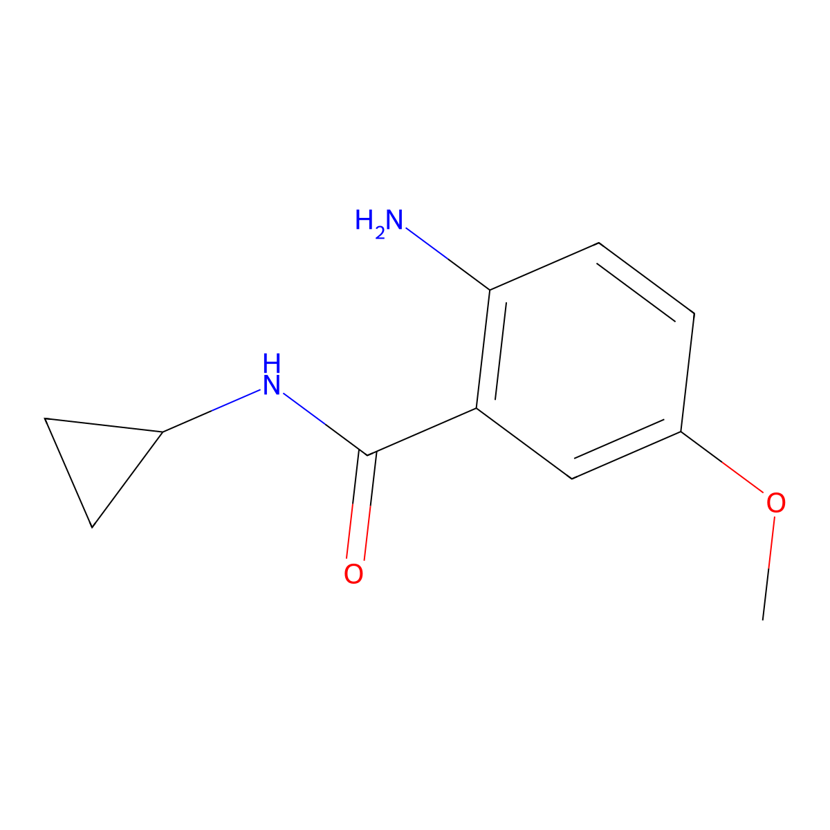2-amino-N-cyclopropyl-5-methoxybenzamide molecular structure, CAS 1183770-11-7