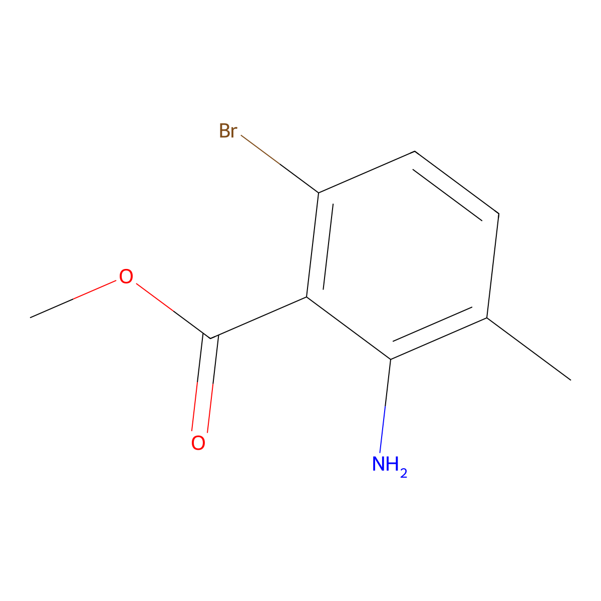 Methyl 2-amino-6-bromo-3-methylbenzoate molecular structure, CAS 1183770-22-0