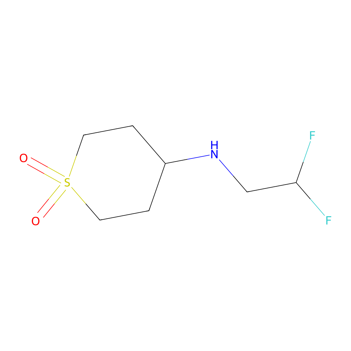 4-[(2,2-Difluoroethyl)amino]-1lambda6-thiane-1,1-dione molecular structure, CAS 1183773-90-1