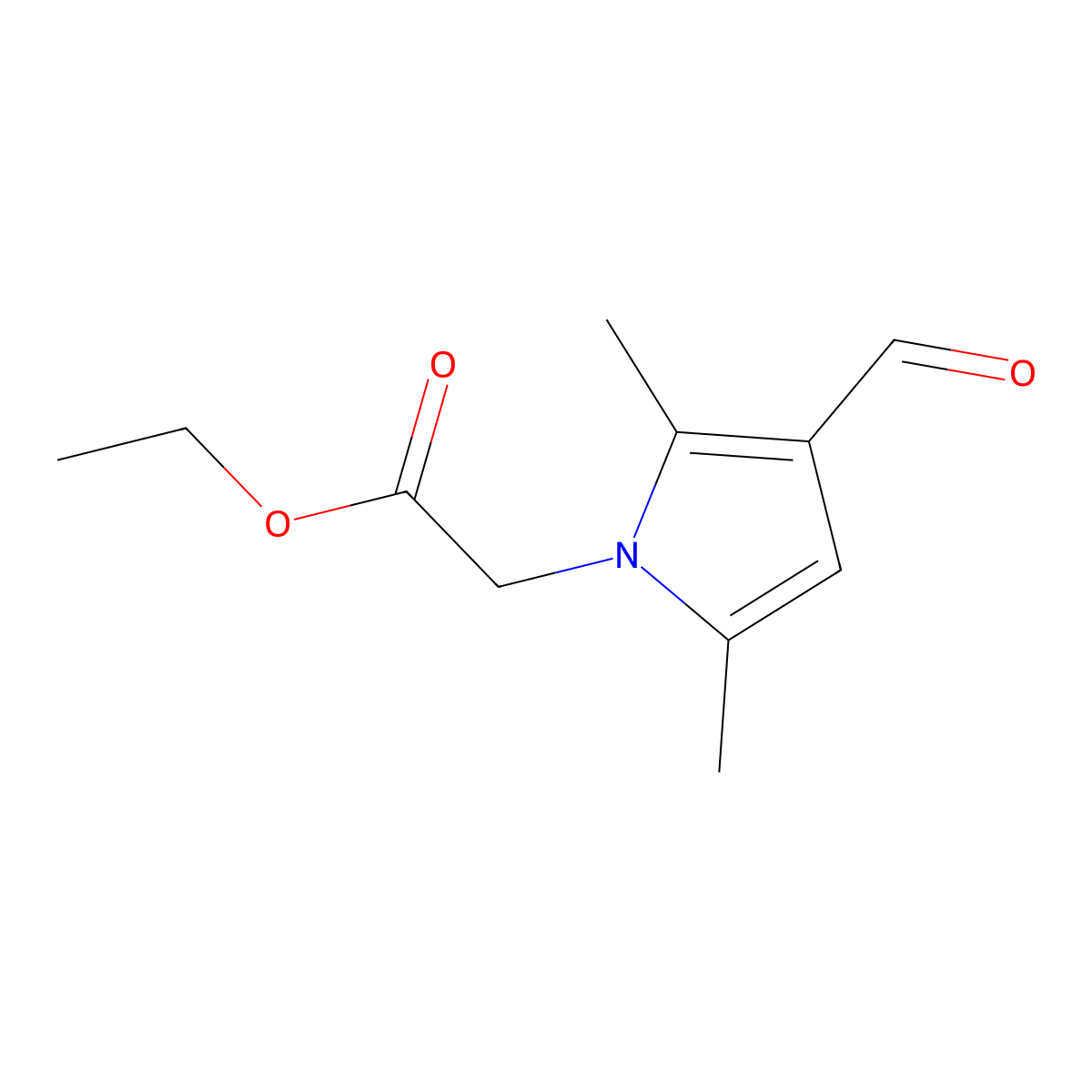 ethyl 2-(3-formyl-2,5-dimethyl-1H-pyrrol-1-yl)acetate molecular structure, CAS 1183776-49-9