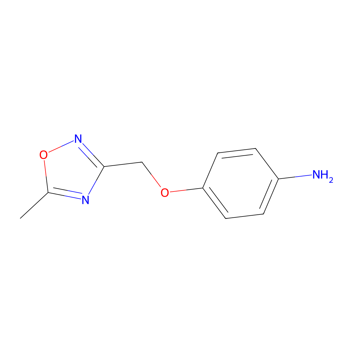 4-[(5-Methyl-1,2,4-oxadiazol-3-yl)methoxy]aniline molecular structure, CAS 1183786-35-7