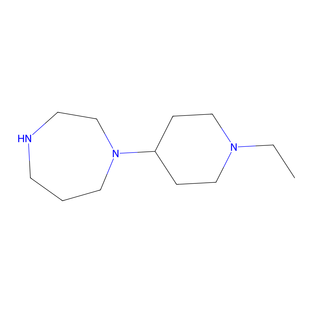 1-(1-Ethylpiperidin-4-yl)-1,4-diazepane molecular structure, CAS 1183788-51-3