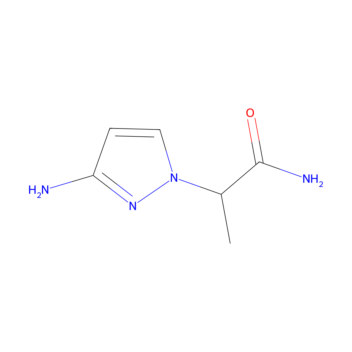 2-(3-Amino-1H-pyrazol-1-YL)propanamide molecular structure, CAS 1183789-32-3