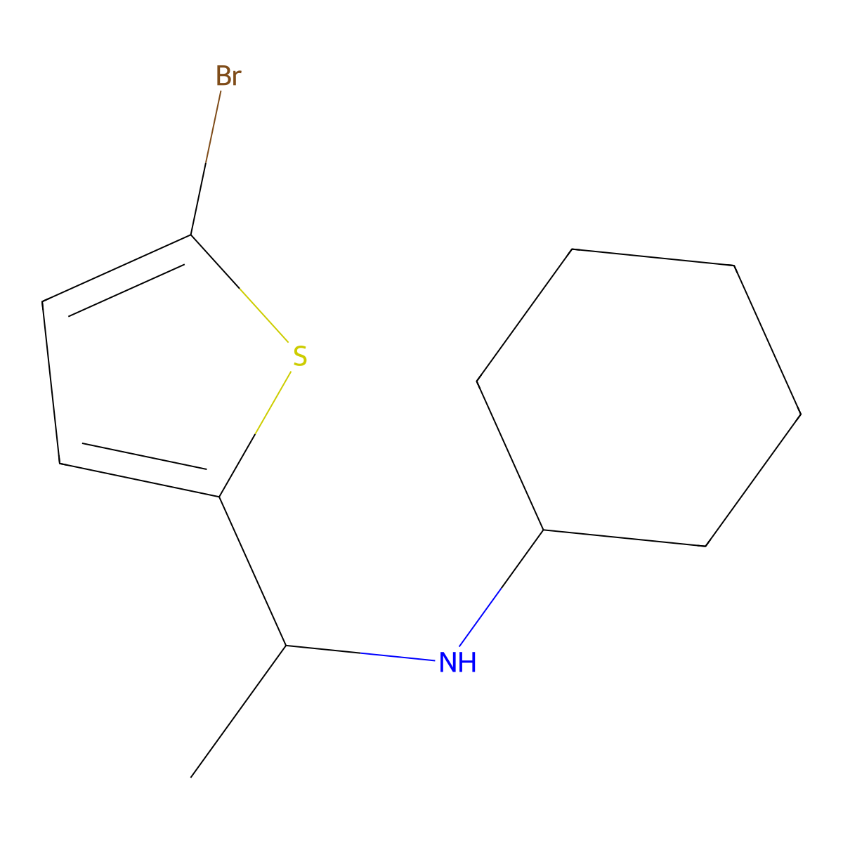 N-[1-(5-Bromothiophen-2-yl)ethyl]cyclohexanamine molecular structure, CAS 1183789-76-5