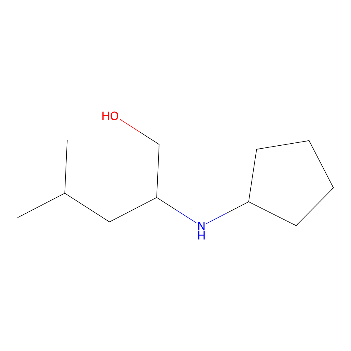 2-(Cyclopentylamino)-4-methylpentan-1-ol molecular structure, CAS 1183790-72-8