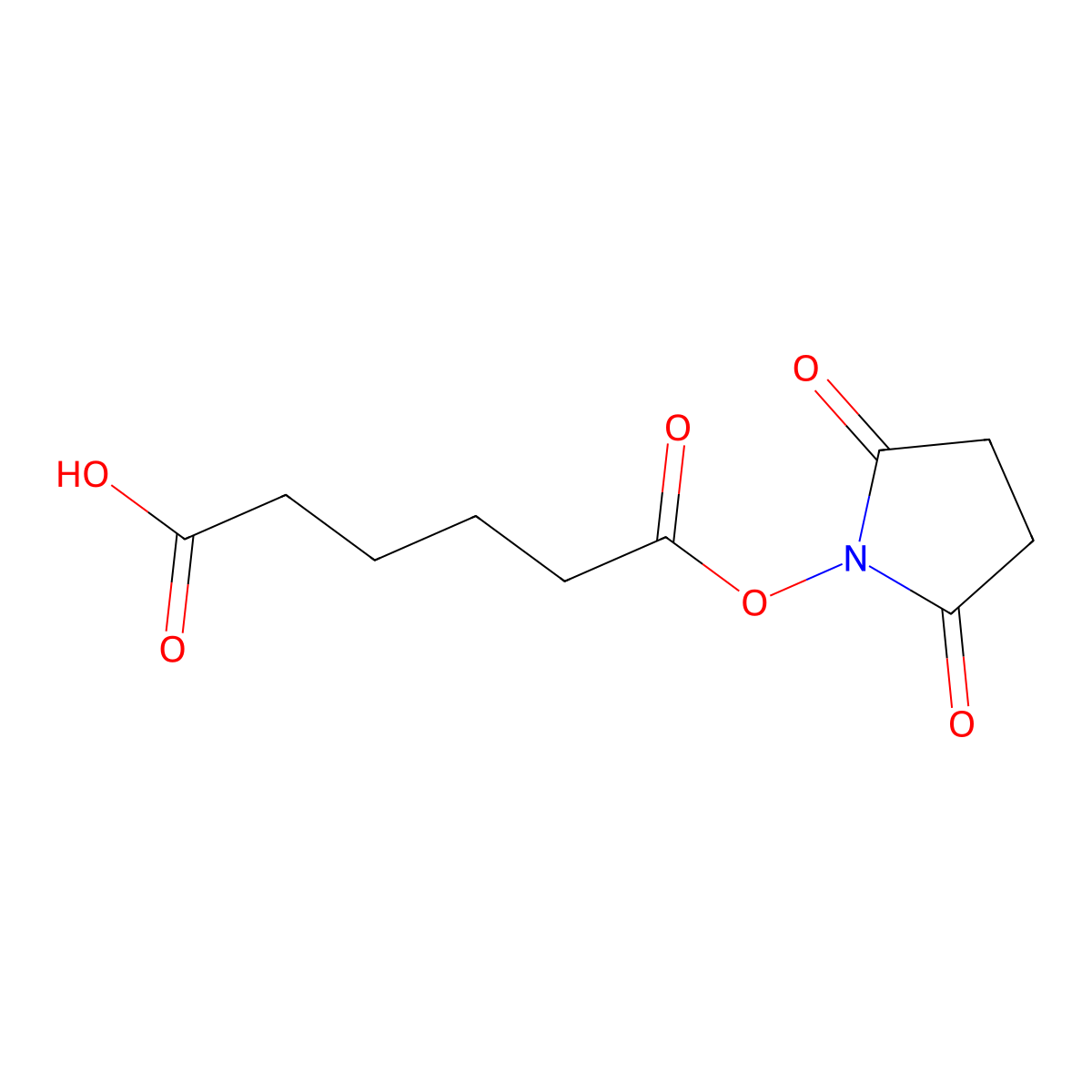 6-((2,5-Dioxopyrrolidin-1-yl)oxy)-6-oxohexanoic acid molecular structure, CAS 118380-07-7
