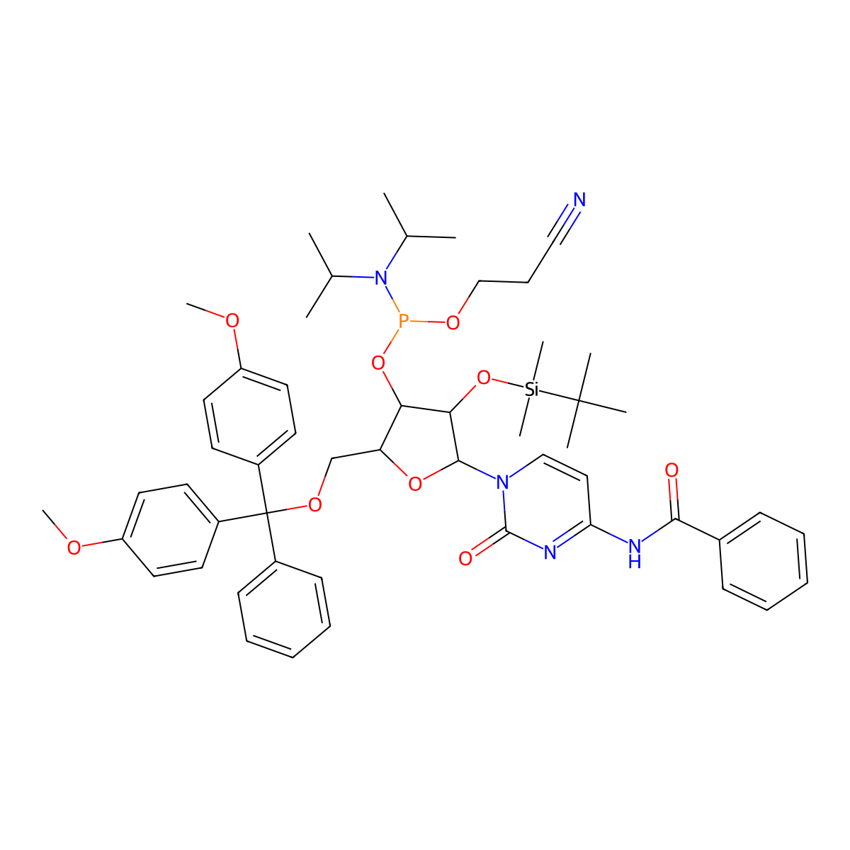 Bz-rC Phosphoramidite molecular structure, CAS 118380-84-0
