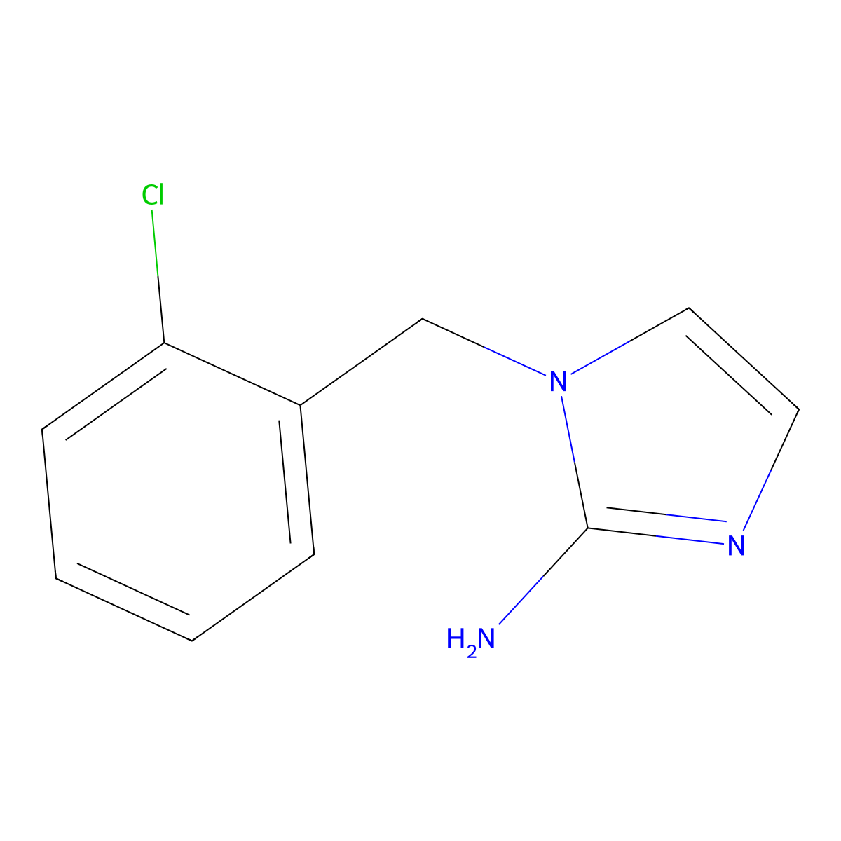1-((2-chlorophenyl)methyl)-1H-imidazol-2-amine molecular structure, CAS 1183802-80-3
