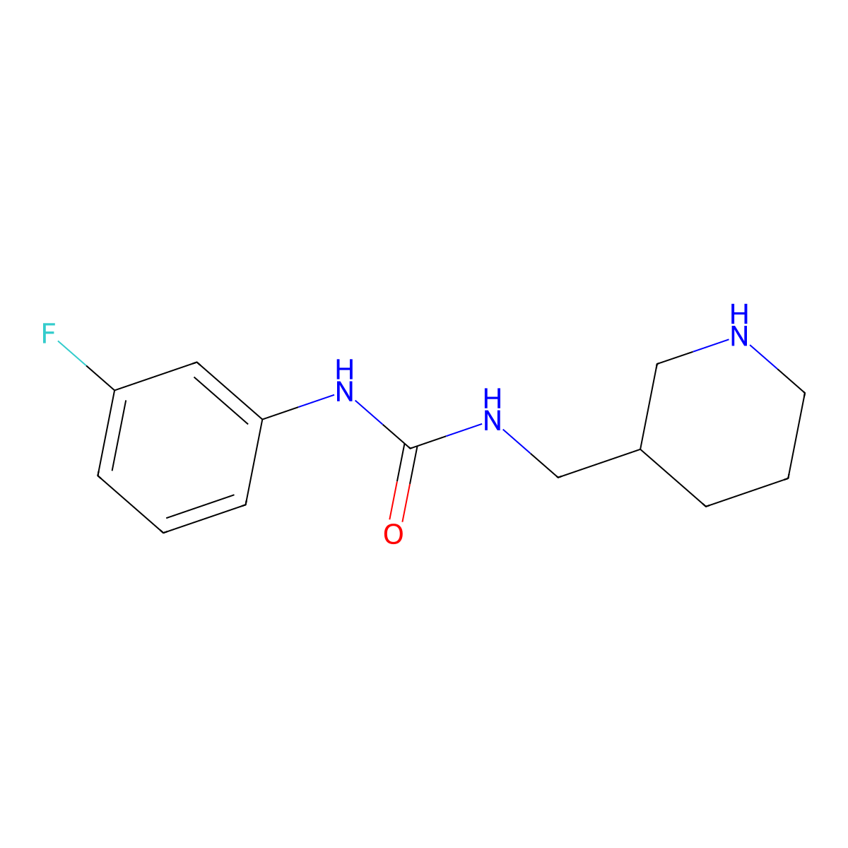 3-(3-Fluorophenyl)-1-(piperidin-3-ylmethyl)urea molecular structure, CAS 1183803-33-9