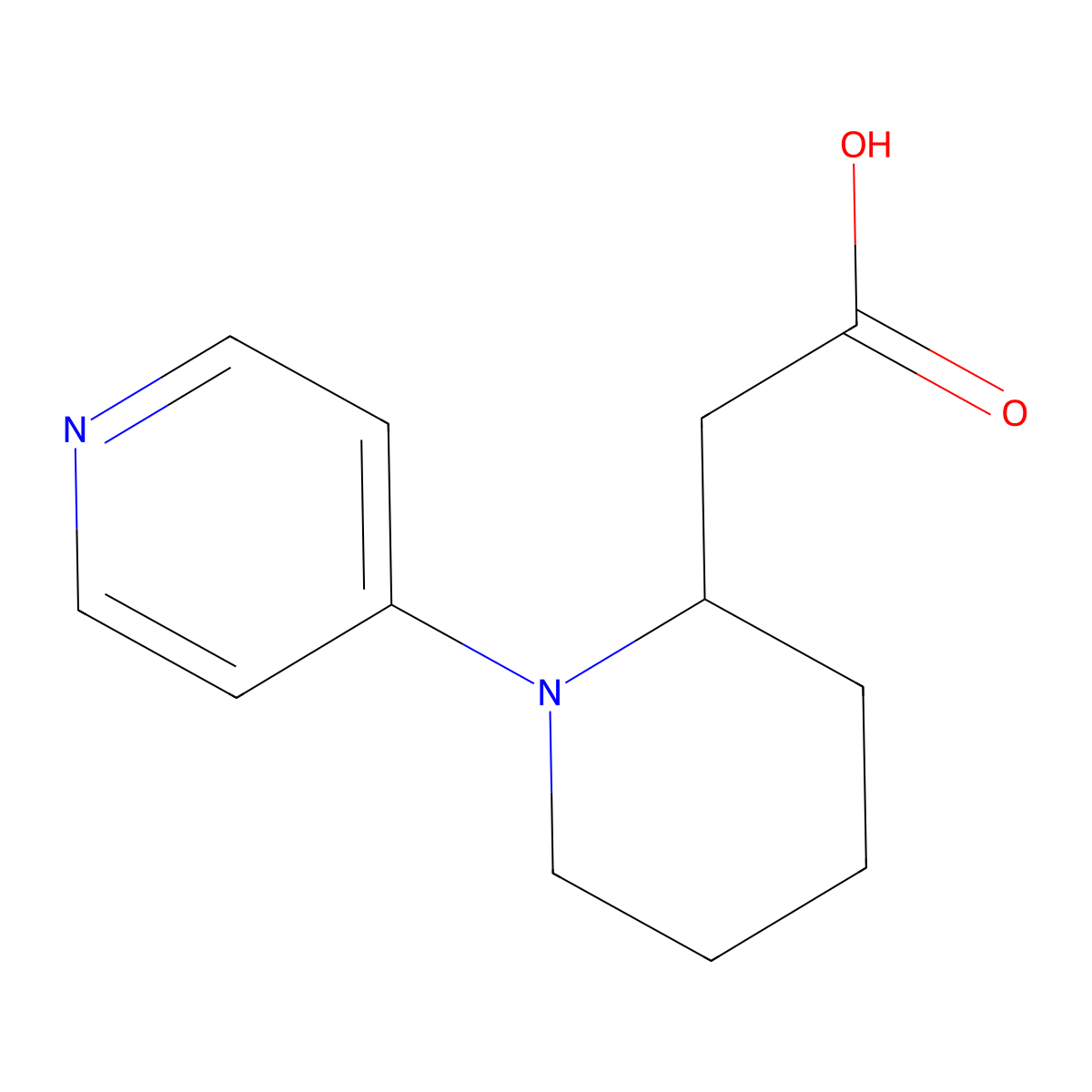 2-(1-(Pyridin-4-yl)piperidin-2-yl)acetic acid molecular structure, CAS 1183804-91-2