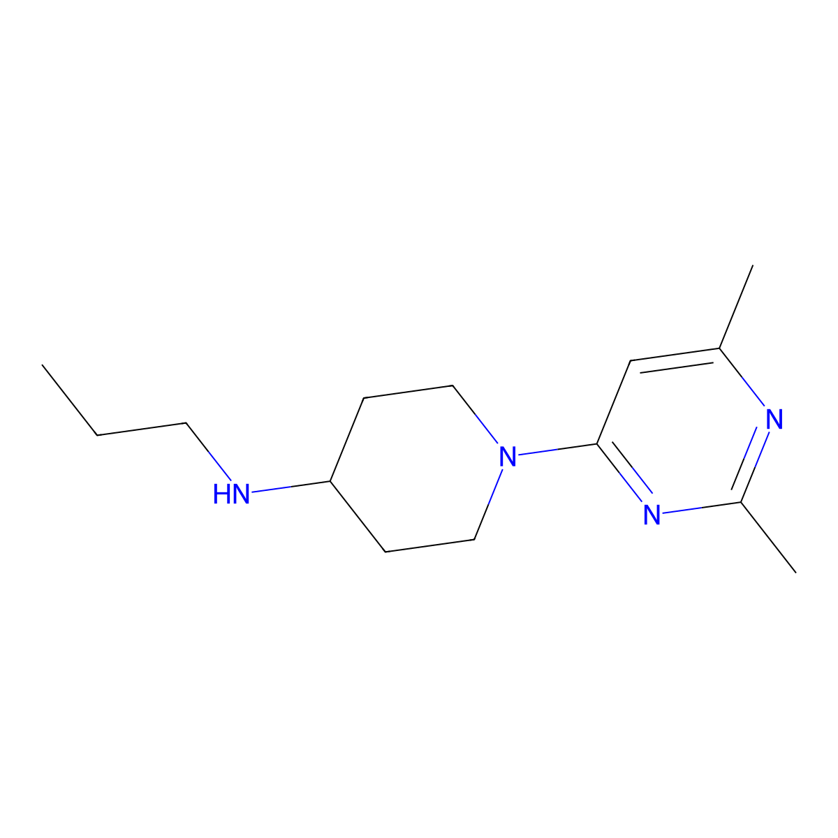 1-(2,6-dimethylpyrimidin-4-yl)-N-propylpiperidin-4-amine molecular structure, CAS 1183806-14-5
