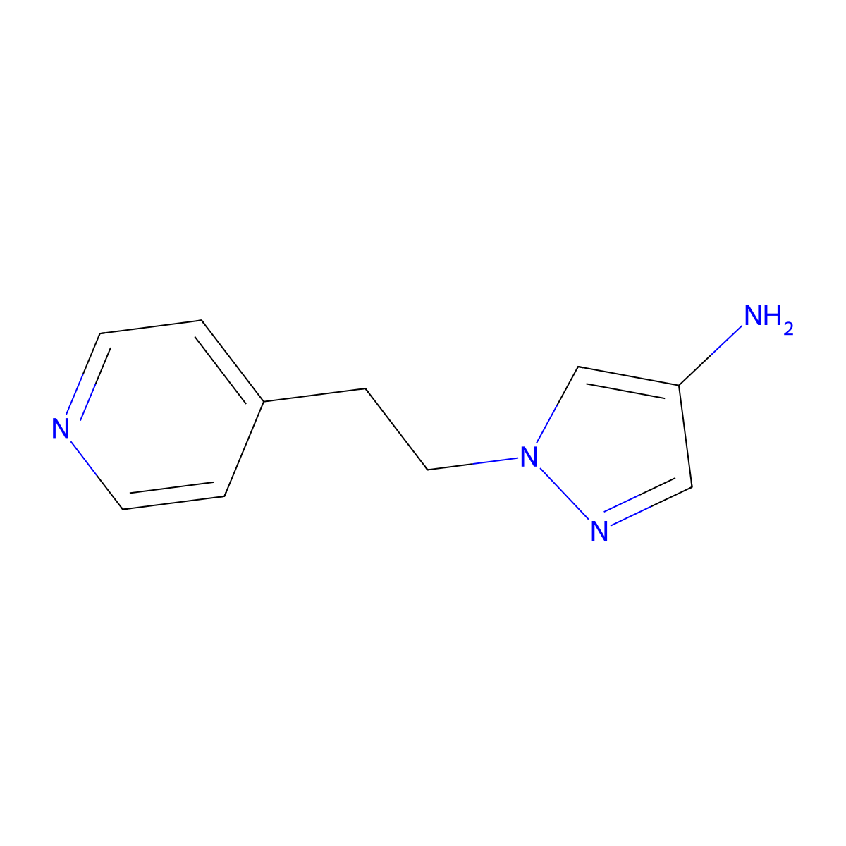 1-[2-(Pyridin-4-yl)ethyl]-1H-pyrazol-4-amine molecular structure, CAS 1183808-98-1