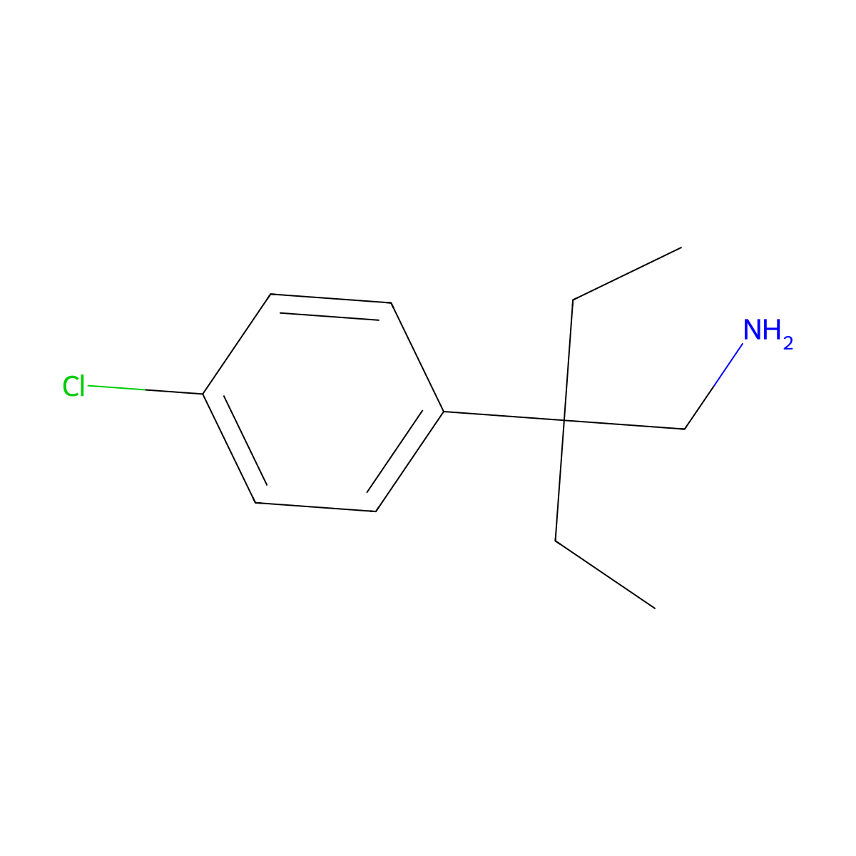 1-[3-(Aminomethyl)pentan-3-yl]-4-chlorobenzene molecular structure, CAS 1183814-22-3