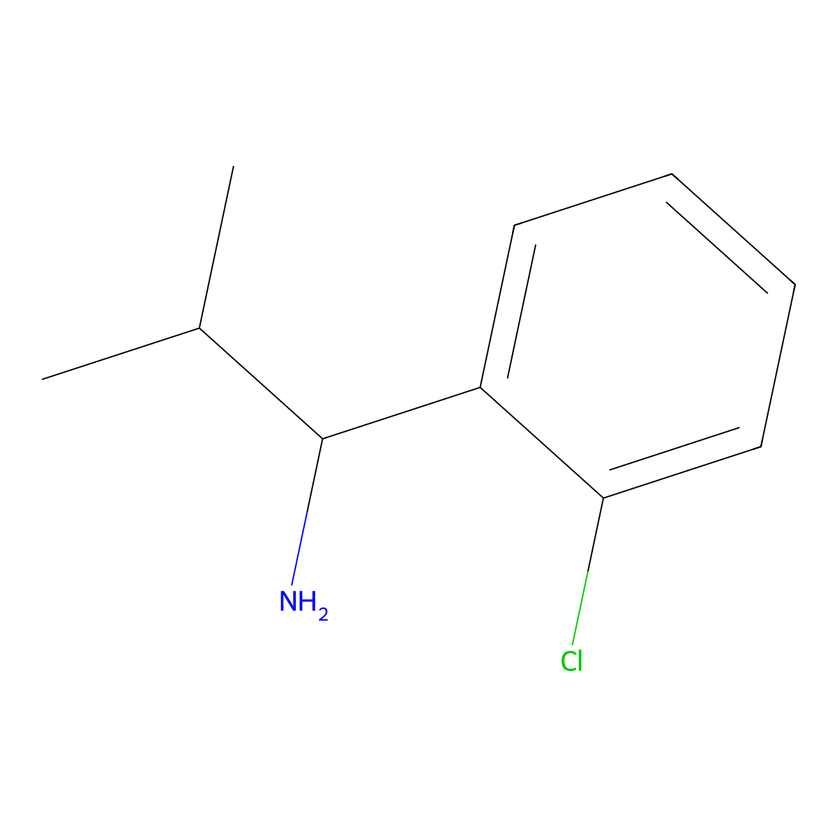 1-(2-Chlorophenyl)-2-methylpropan-1-amine molecular structure, CAS 1183825-71-9