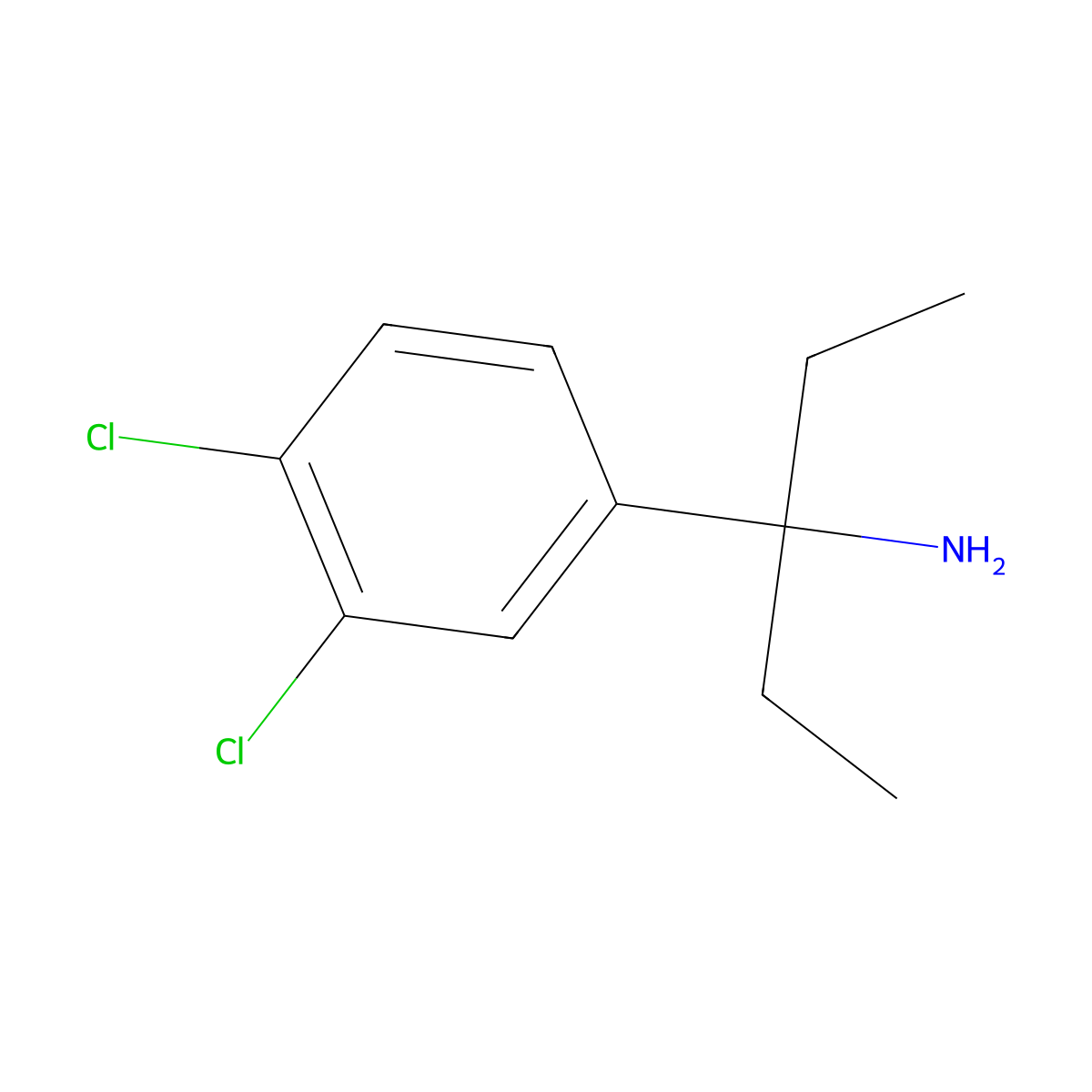 3-(3,4-Dichlorophenyl)pentan-3-amine molecular structure, CAS 1183826-53-0