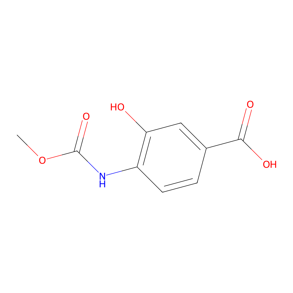 3-Hydroxy-4-[(methoxycarbonyl)amino]benzoic acid molecular structure, CAS 1183828-26-3