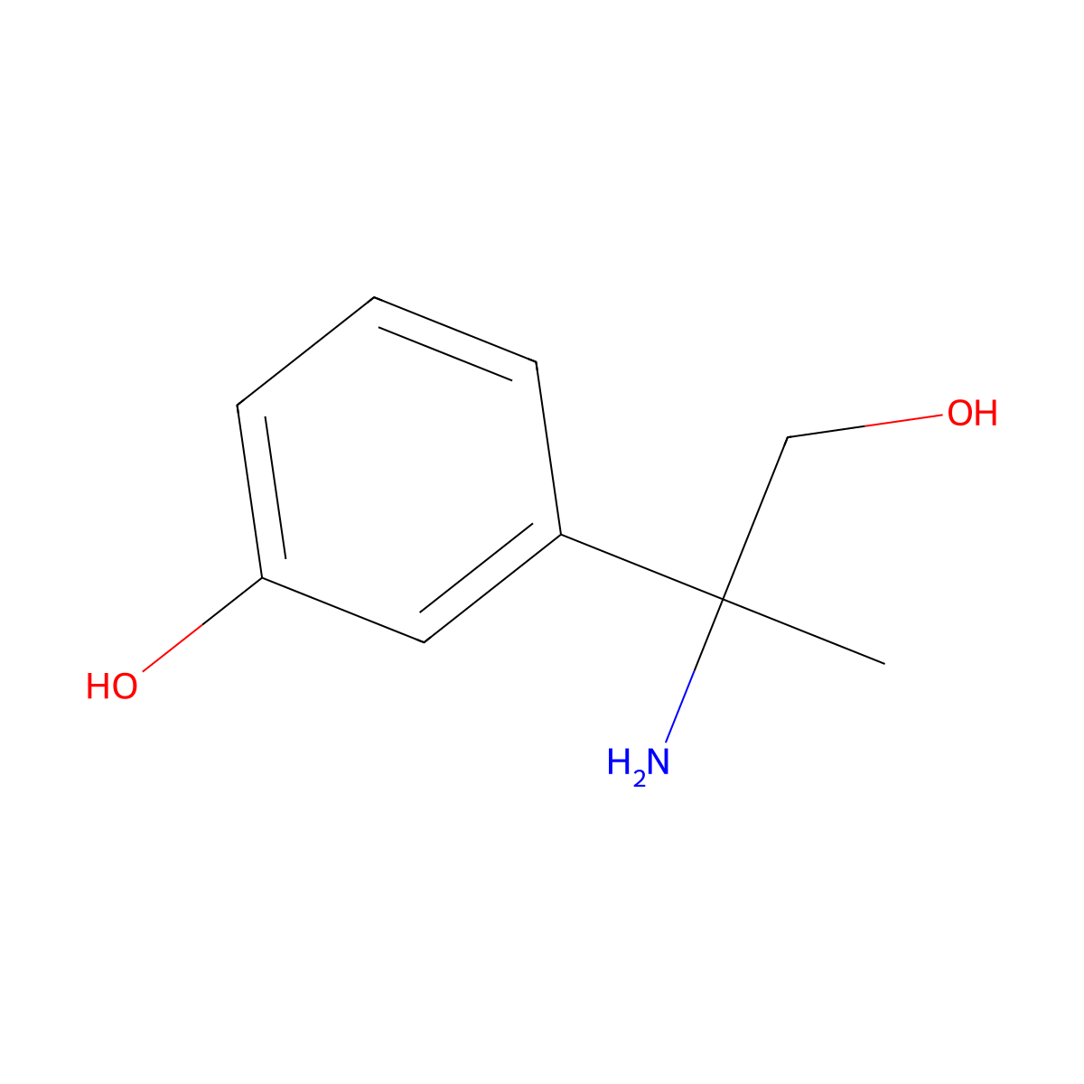 3-(2-Amino-1-hydroxypropan-2-yl)phenol molecular structure, CAS 1183828-95-6