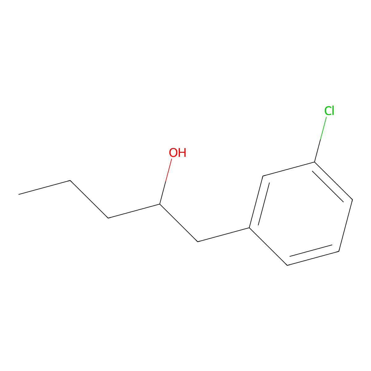 1-(3-Chlorophenyl)pentan-2-ol molecular structure, CAS 1183832-23-6