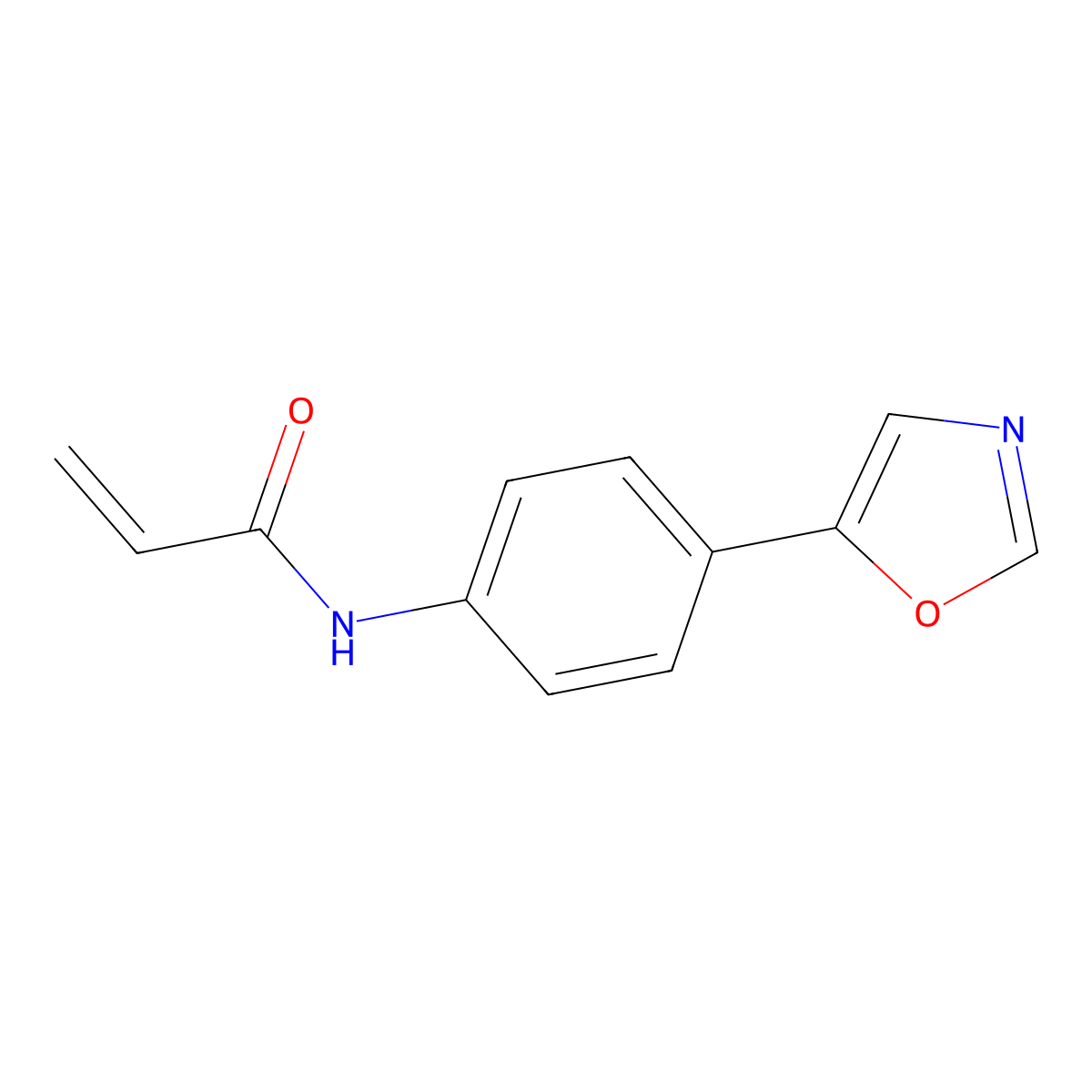 N-[4-(1,3-oxazol-5-yl)phenyl]prop-2-enamide molecular structure, CAS 1183836-98-7