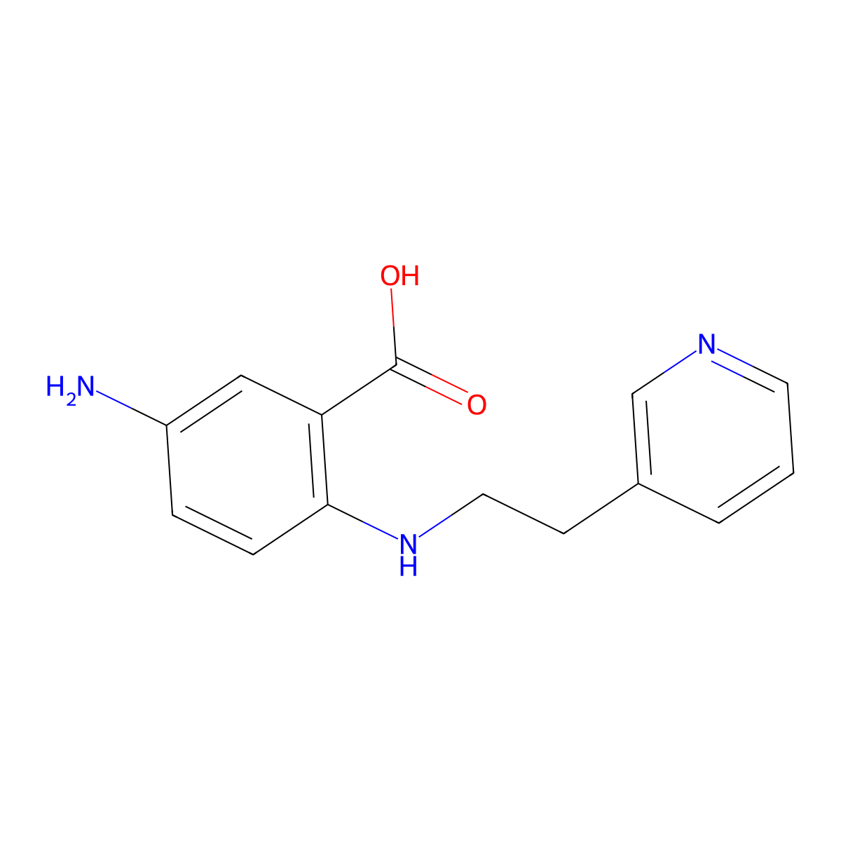 5-Amino-2-{[2-(pyridin-3-yl)ethyl]amino}benzoic acid molecular structure, CAS 1183838-95-0