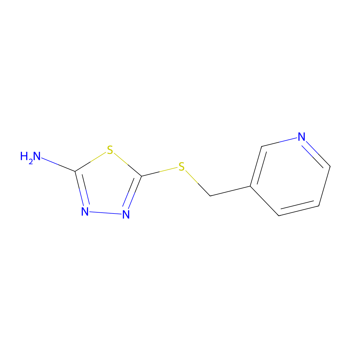 5-[(3-Pyridinylmethyl)thio]-1,3,4-thiadiazol-2-amine molecular structure, CAS 118384-65-9