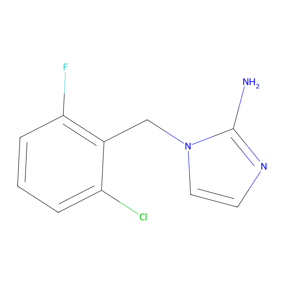 1-(2-Chloro-6-fluorobenzyl)-1h-imidazol-2-amine molecular structure, CAS 1183840-76-7