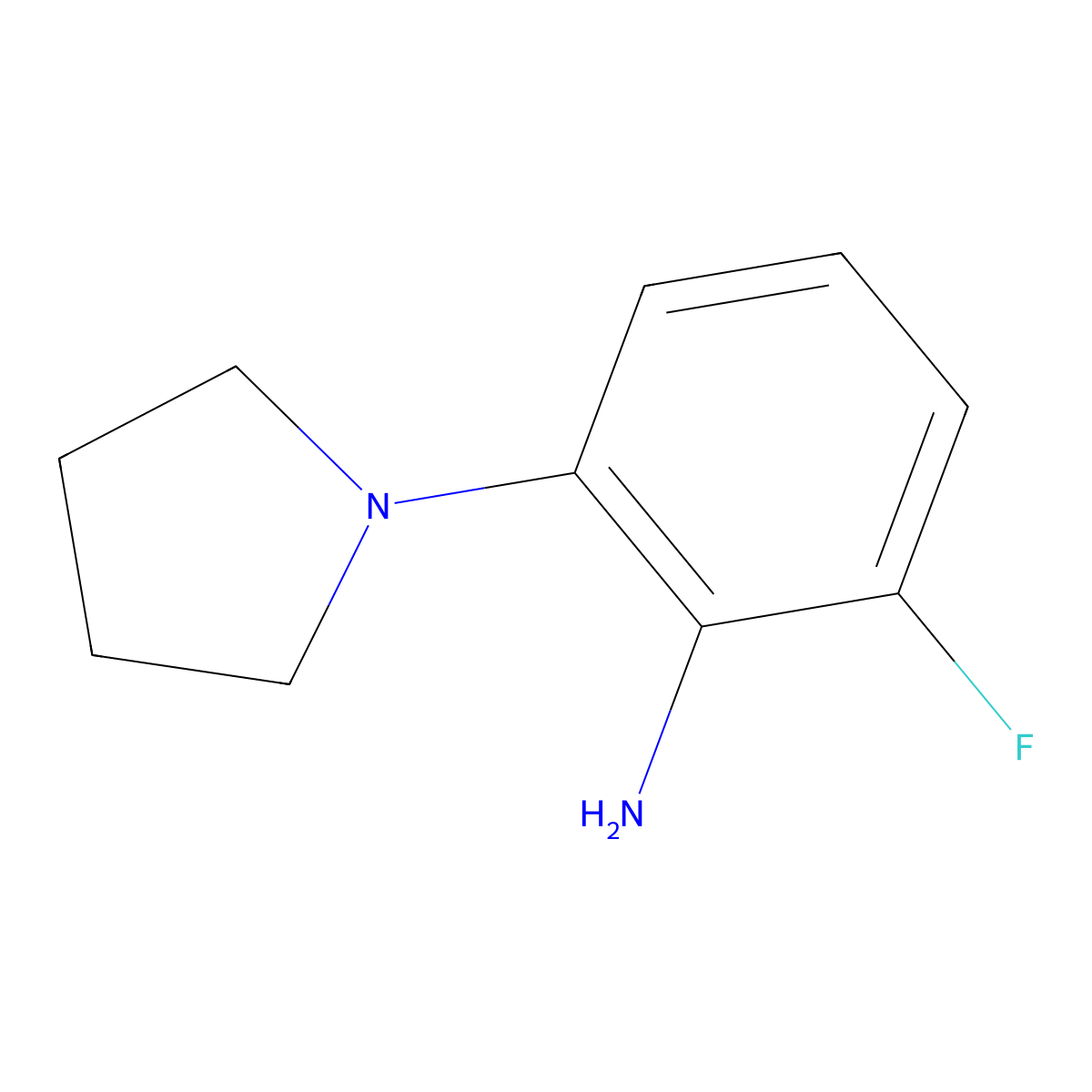 2-Fluoro-6-(pyrrolidin-1-yl)aniline molecular structure, CAS 1183840-96-1