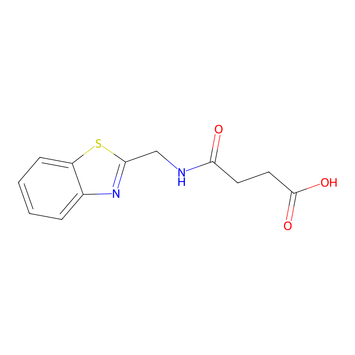 4-((Benzo[d]thiazol-2-ylmethyl)amino)-4-oxobutanoic acid molecular structure, CAS 1183841-11-3
