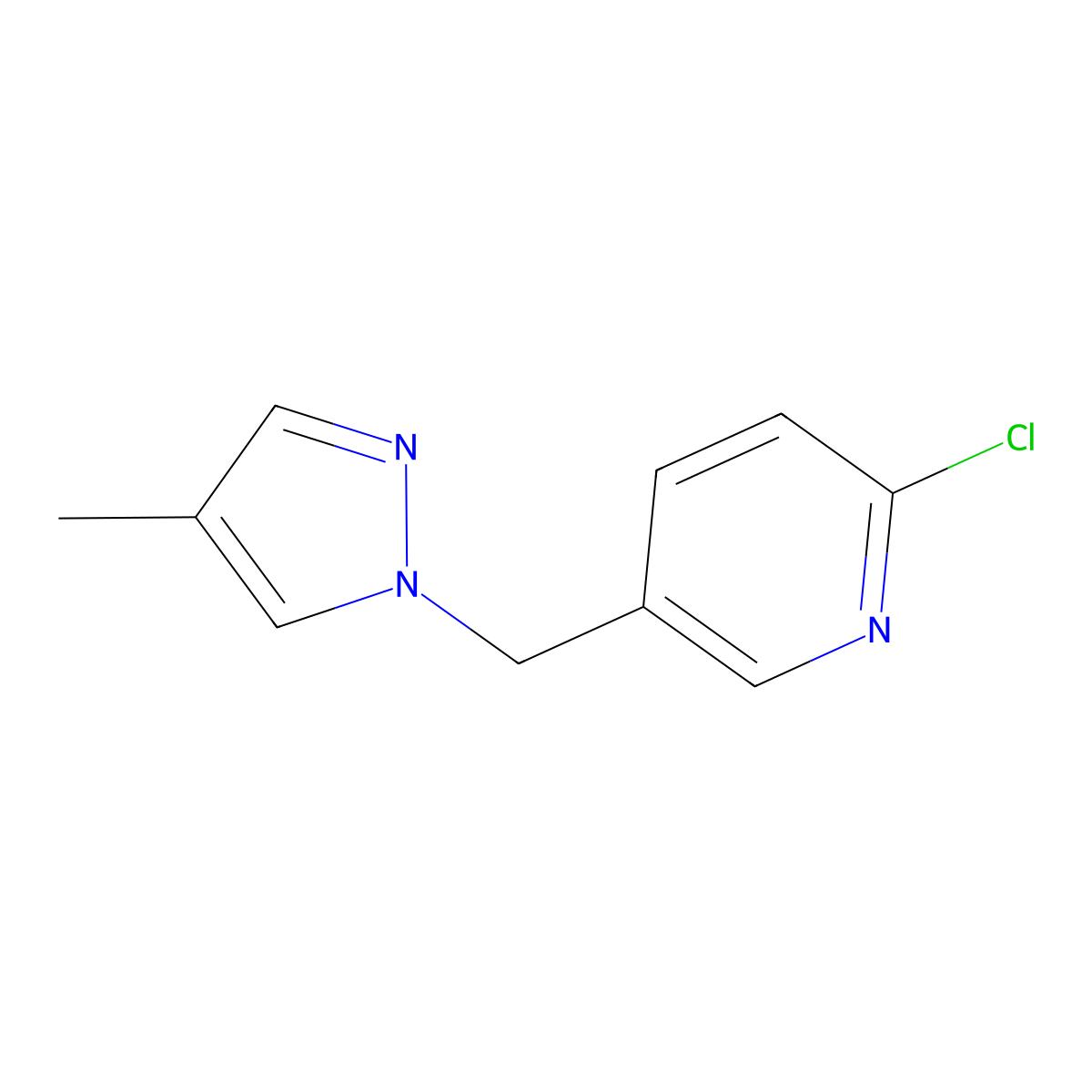 2-chloro-5-[(4-methyl-1H-pyrazol-1-yl)methyl]pyridine molecular structure, CAS 1183842-17-2