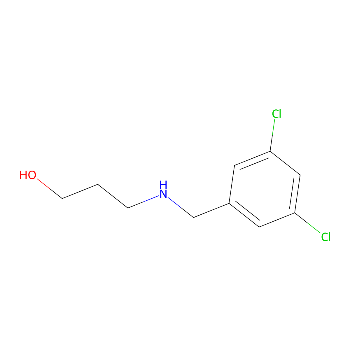 3-{[(3,5-Dichlorophenyl)methyl]amino}propan-1-ol molecular structure, CAS 1183845-65-9