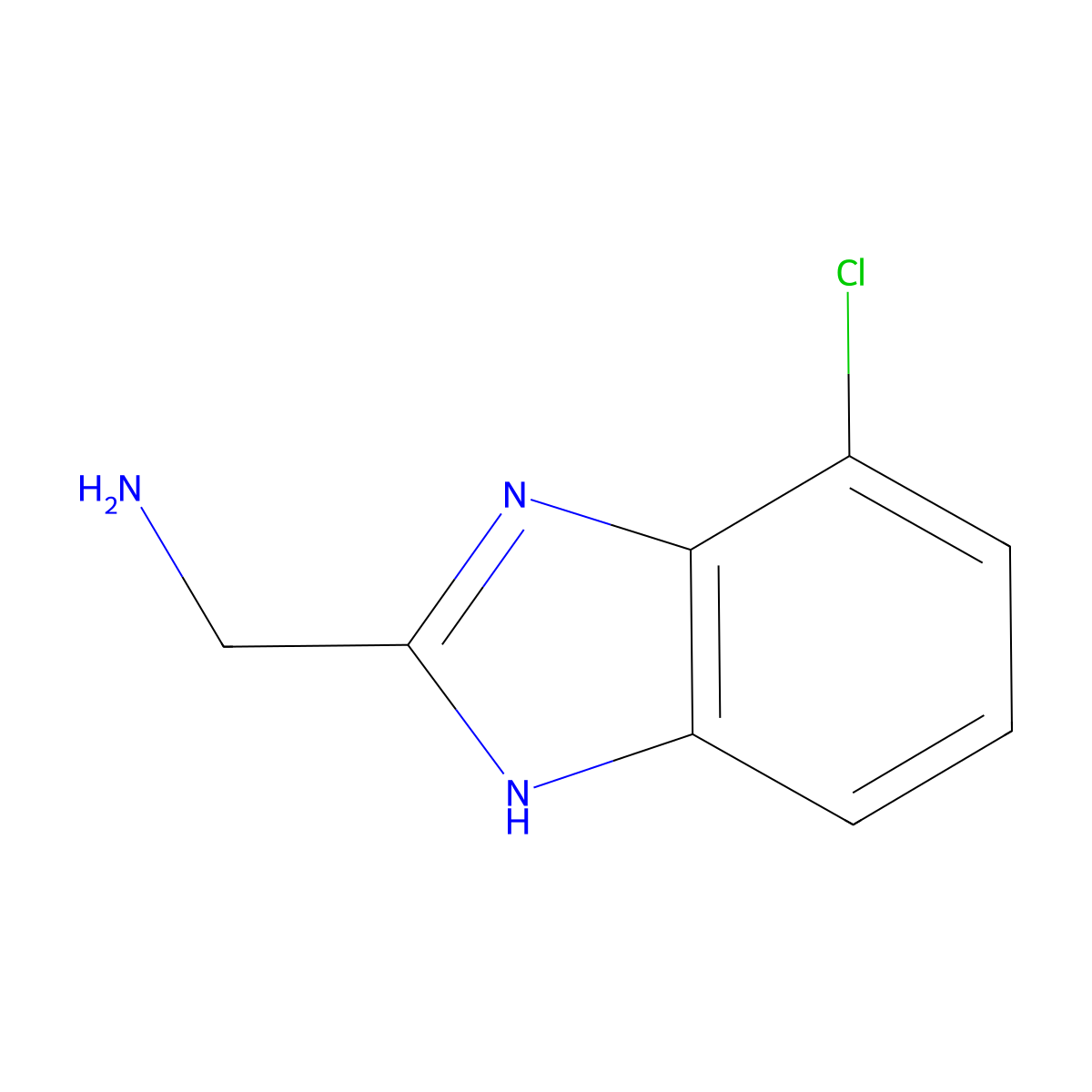 (7-Chloro-1H-benzo[d]imidazol-2-yl)methanamine molecular structure, CAS 1183848-94-3