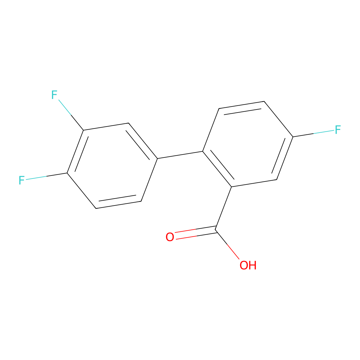 2-(3,4-Difluorophenyl)-5-fluorobenzoic acid molecular structure, CAS 1183855-48-2