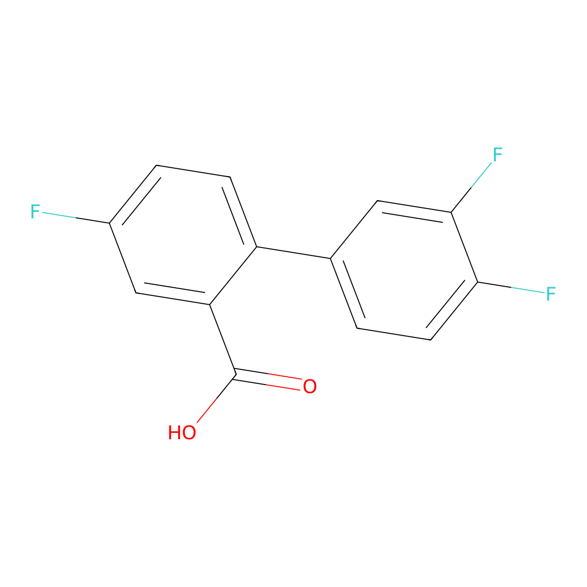 2-(3,4-Difluorophenyl)-5-fluorobenzoic acid molecular structure, CAS 1183855-48-2