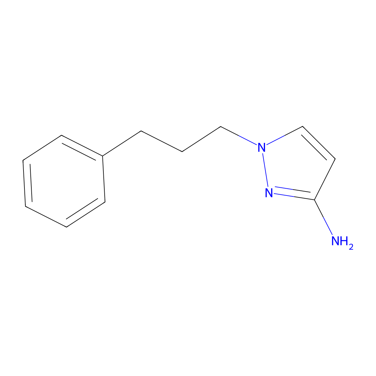1-(3-Phenylpropyl)-1H-pyrazol-3-amine molecular structure, CAS 1183855-80-2