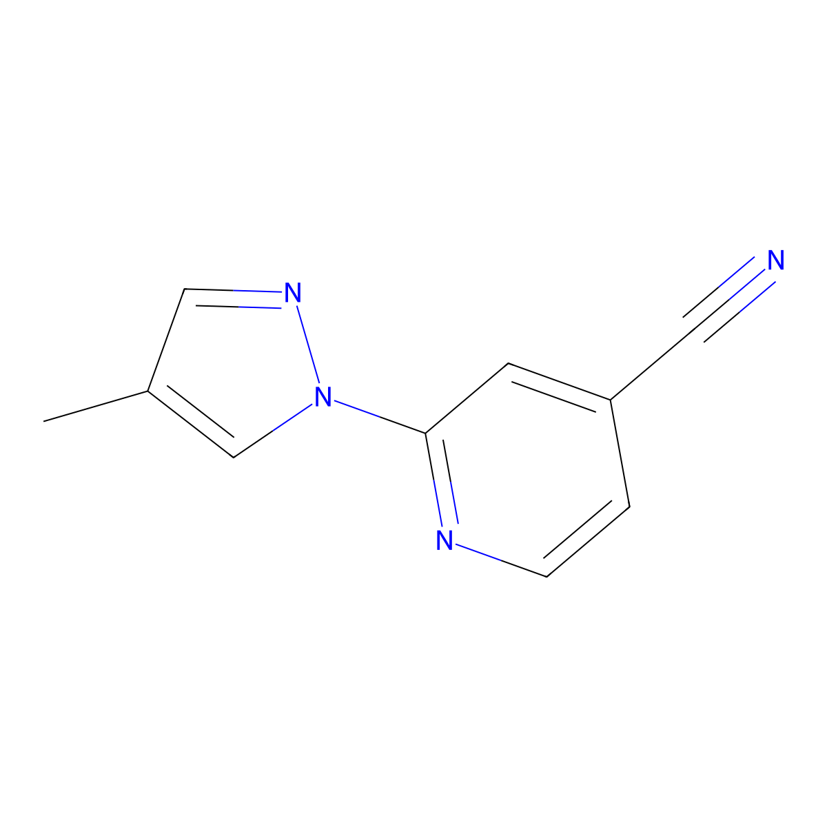 2-(4-Methyl-1H-pyrazol-1-yl)isonicotinonitrile molecular structure, CAS 1183856-61-2