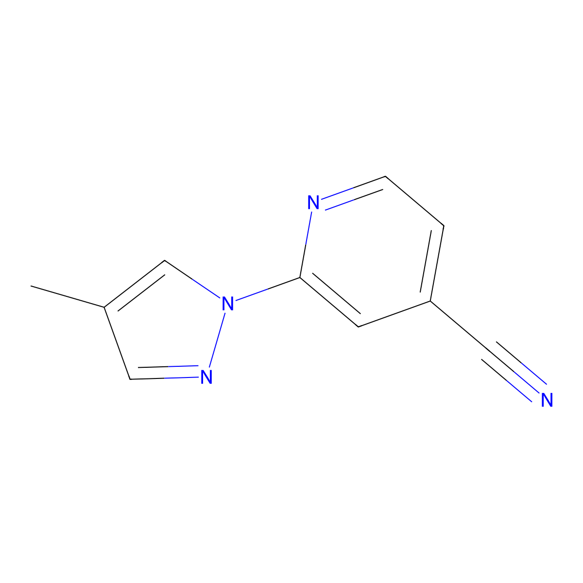 2-(4-Methyl-1H-pyrazol-1-yl)isonicotinonitrile molecular structure, CAS 1183856-61-2