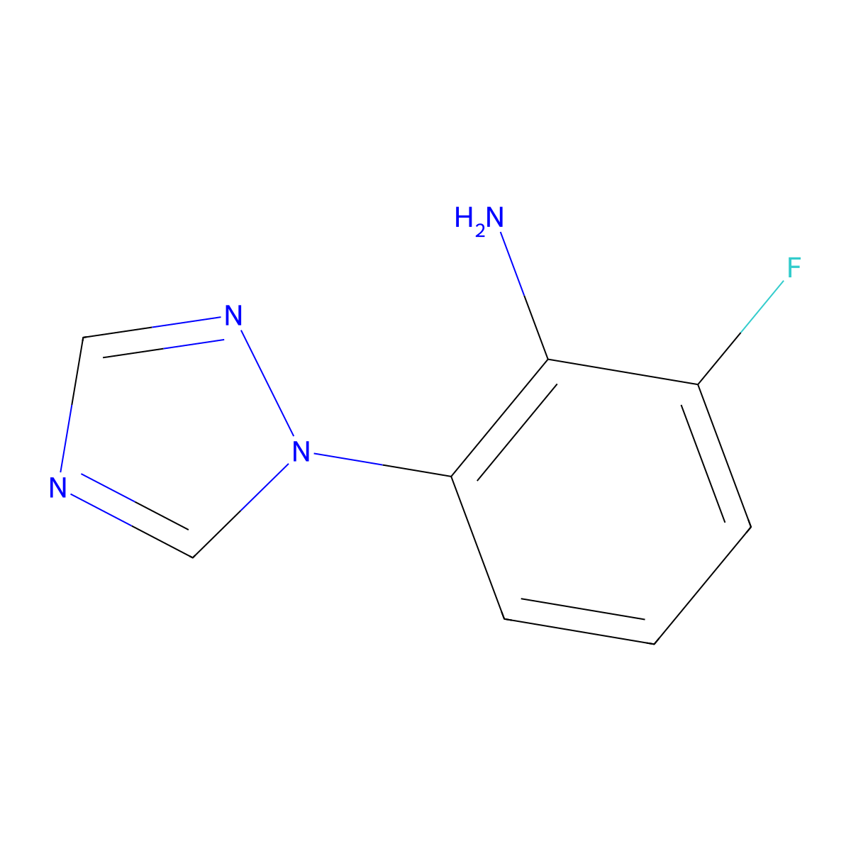 2-fluoro-6-(1H-1,2,4-triazol-1-yl)aniline molecular structure, CAS 1183856-70-3