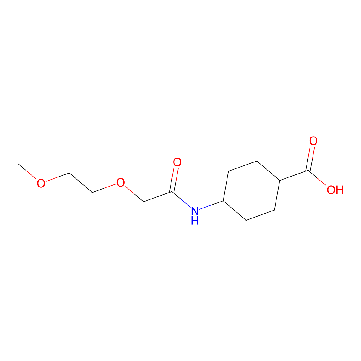 4-[2-(2-Methoxyethoxy)acetamido]cyclohexane-1-carboxylic acid molecular structure, CAS 1183863-89-9