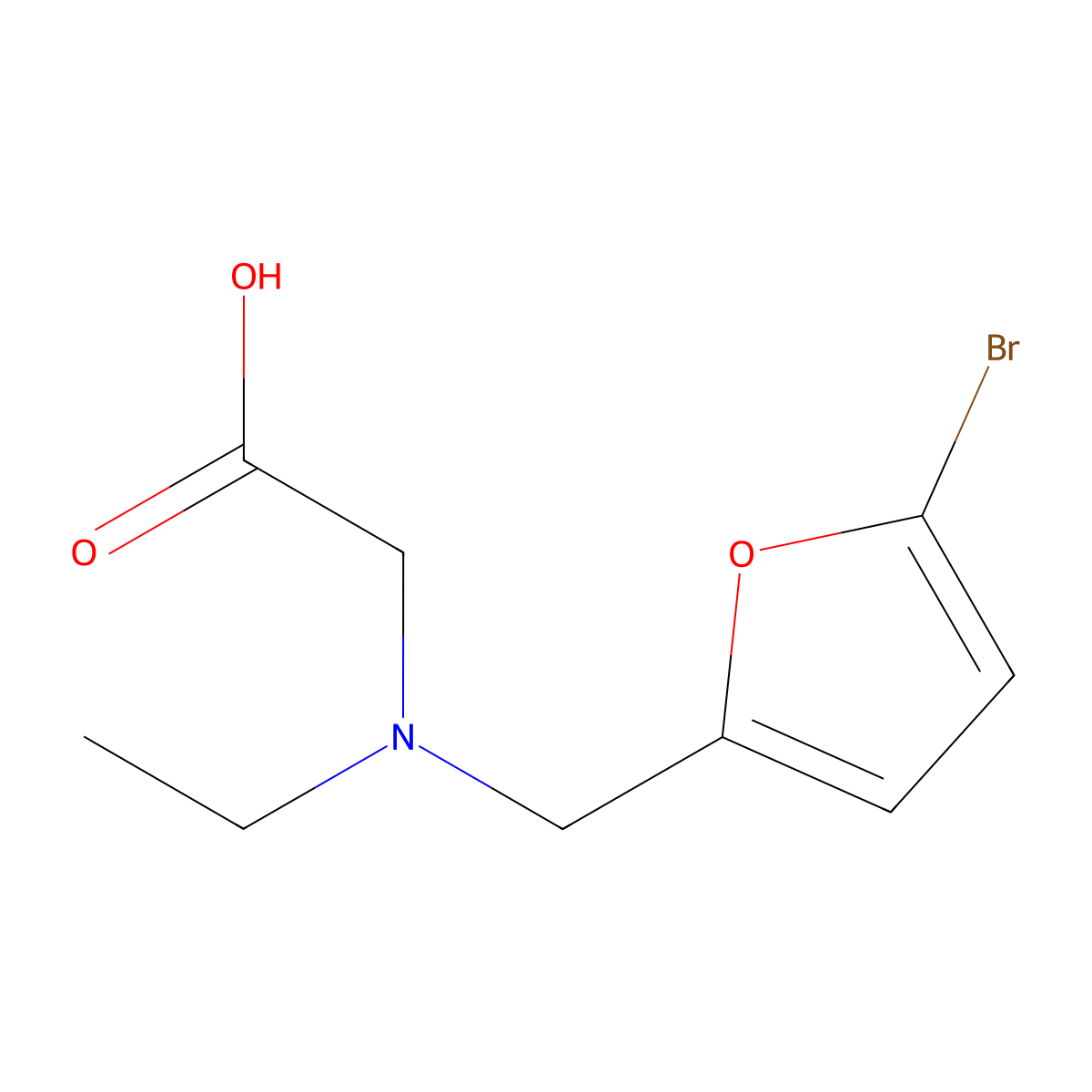 N-[(5-Bromo-2-furanyl)methyl]-N-ethylglycine molecular structure, CAS 1183865-61-3