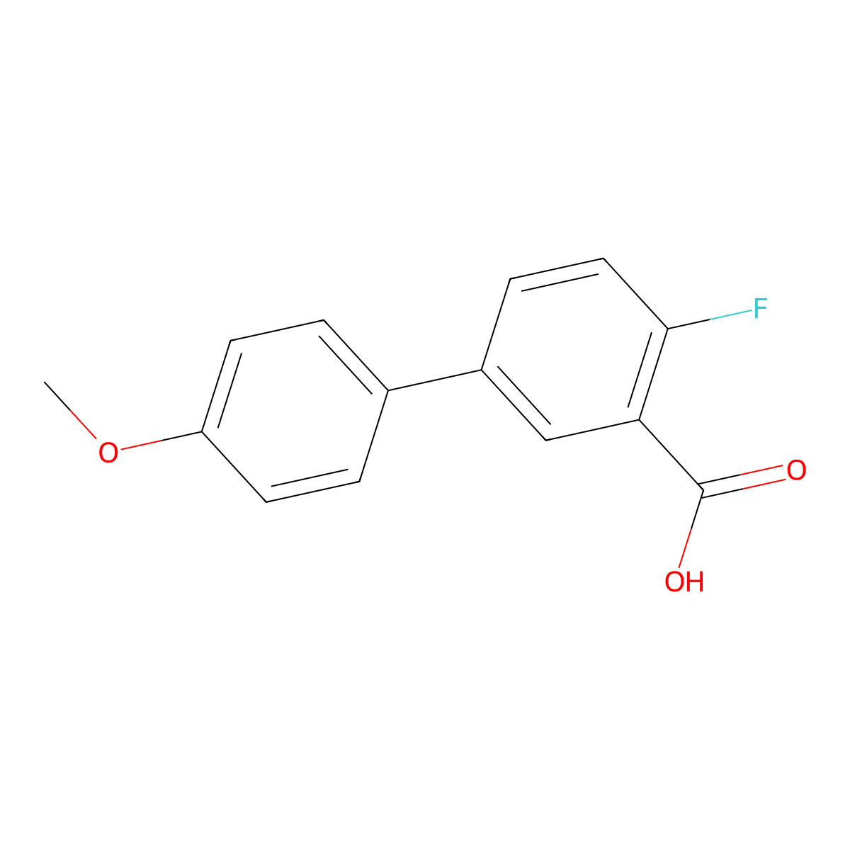 2-Fluoro-5-(4-methoxyphenyl)benzoic acid molecular structure, CAS 1183866-69-4