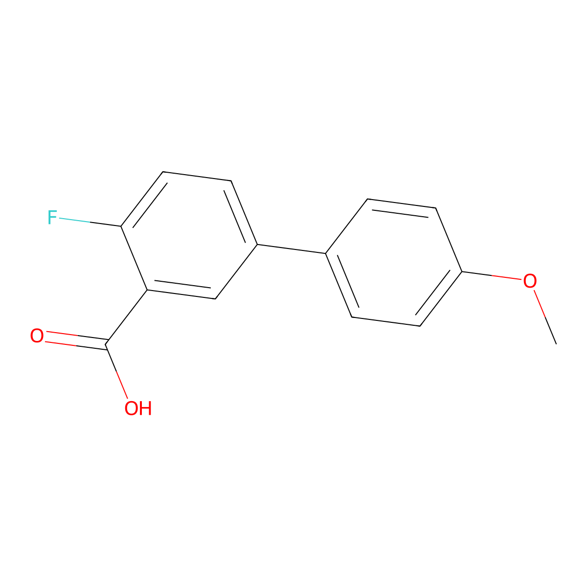2-Fluoro-5-(4-methoxyphenyl)benzoic acid molecular structure, CAS 1183866-69-4