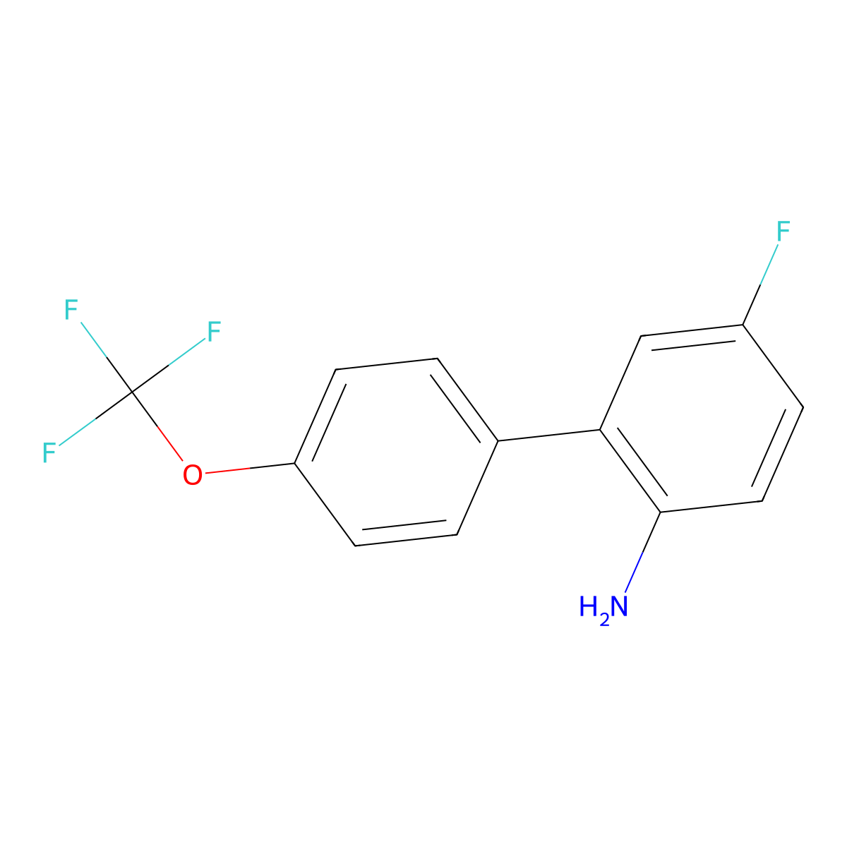 5-Fluoro-4'-(trifluoromethoxy)-[1,1'-biphenyl]-2-amine molecular structure, CAS 1183878-98-9