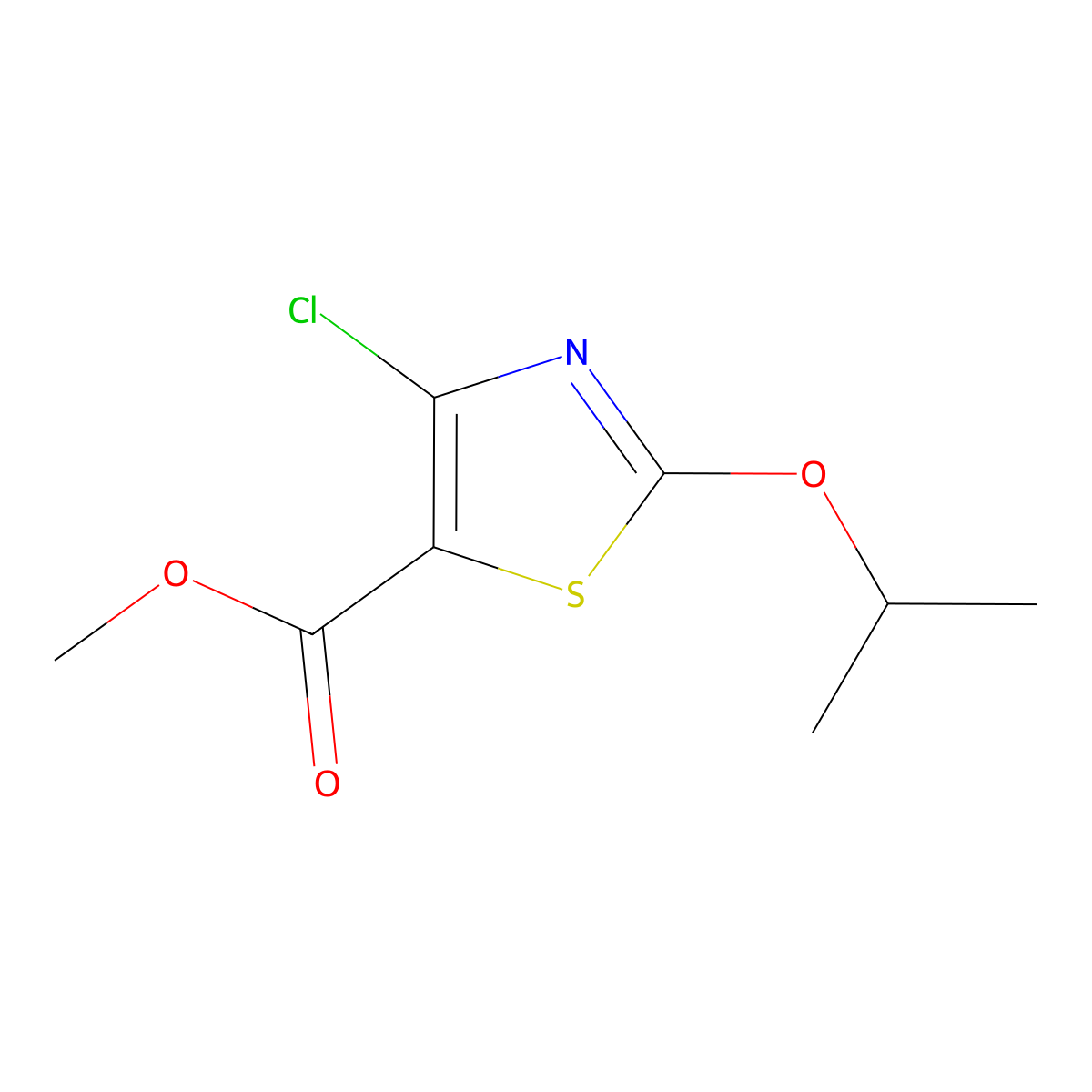 Methyl 4-chloro-2-(propan-2-yloxy)-1,3-thiazole-5-carboxylate molecular structure, CAS 1183881-54-0