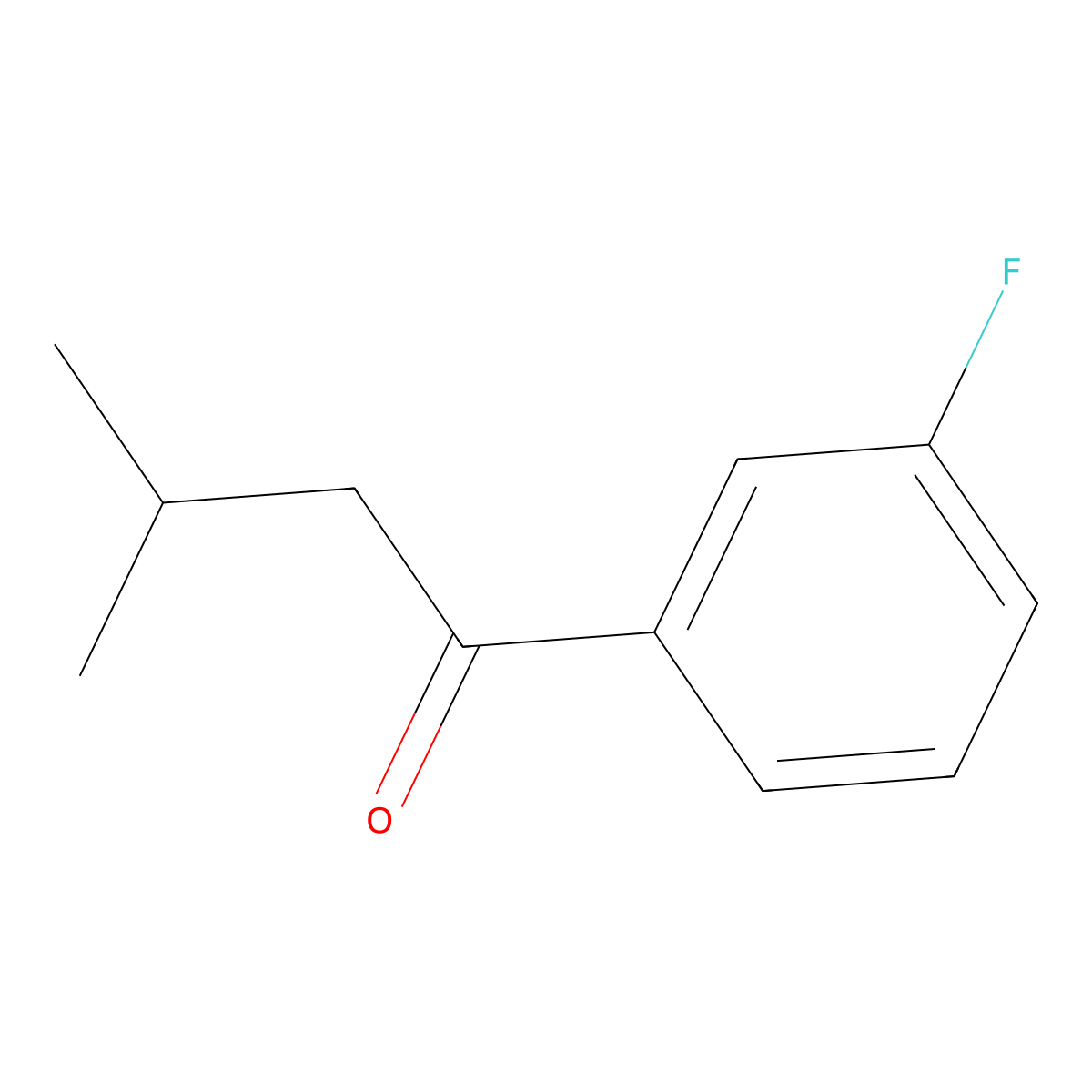 1-(3-Fluorophenyl)-3-methylbutan-1-one molecular structure, CAS 1183881-59-5