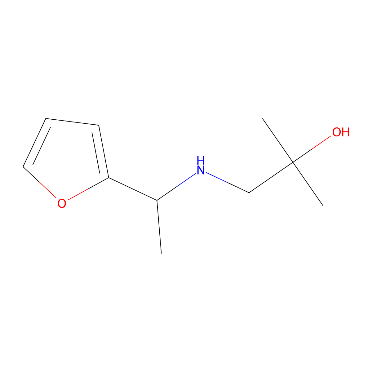1-{[1-(Furan-2-yl)ethyl]amino}-2-methylpropan-2-ol molecular structure, CAS 1183882-33-8