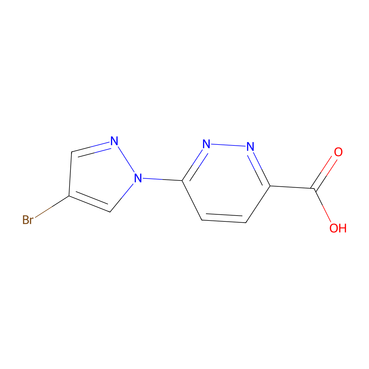 6-(4-bromo-1H-pyrazol-1-yl)pyridazine-3-carboxylic acid molecular structure, CAS 1183884-74-3