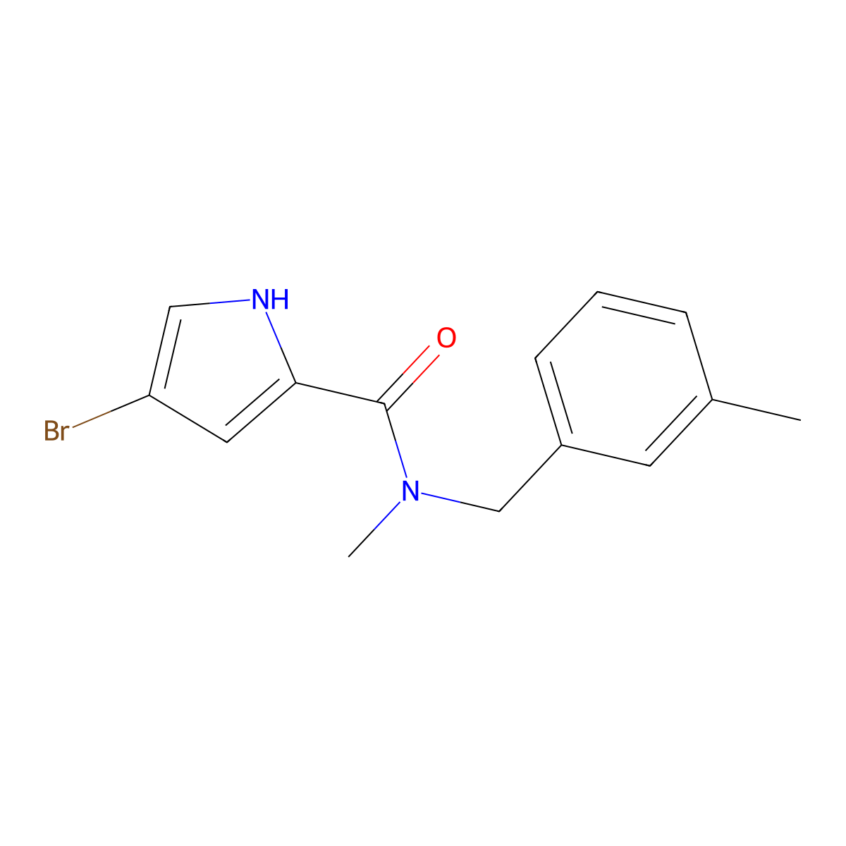 4-bromo-N-methyl-N-[(3-methylphenyl)methyl]-1H-pyrrole-2-carboxamide molecular structure, CAS 1183887-98-0